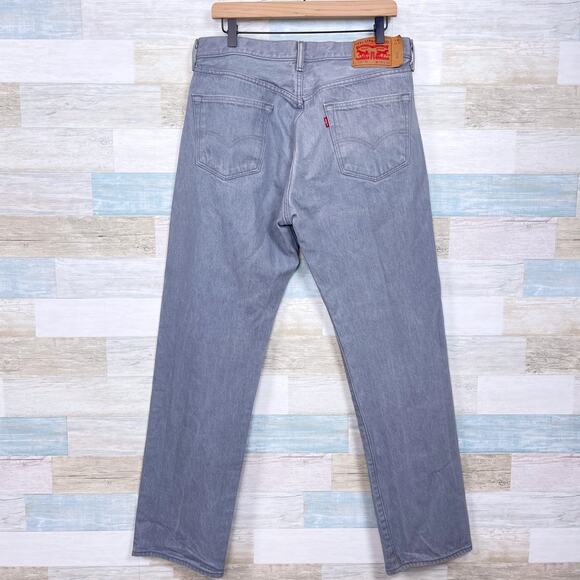 Levis 501 XX Straight Jeans Gray Button Fly Rigid Denim Original Fit Mens 34x32 - Picture 4 of 7